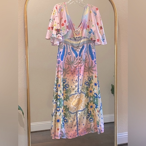 Oceanus Camille Satin Midi Dress Size XXL - Picture 2 of 16